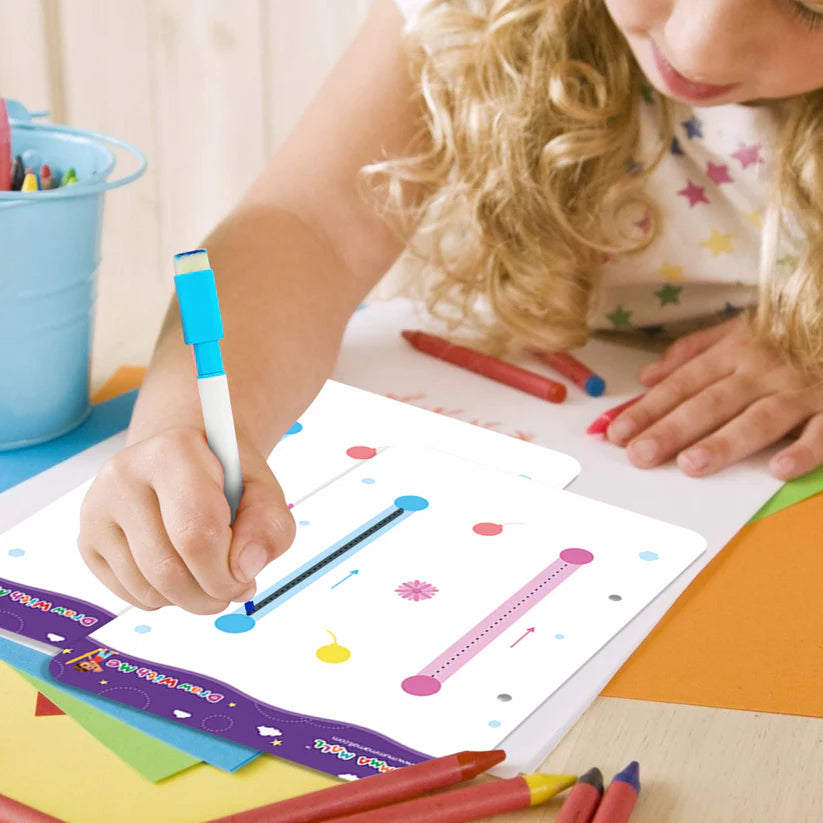 68 Pages Reusable Tracing Line book to improve HAND WRITING For 2+ Years kids + (FREE Learning 2000+ pages PDF worksheet for kids📚 )