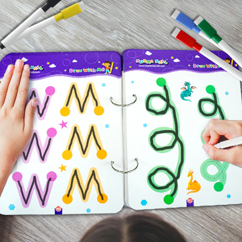 68 Pages Reusable Tracing Line book to improve HAND WRITING For 2+ Years kids + (FREE Learning 2000+ pages PDF worksheet for kids📚 )